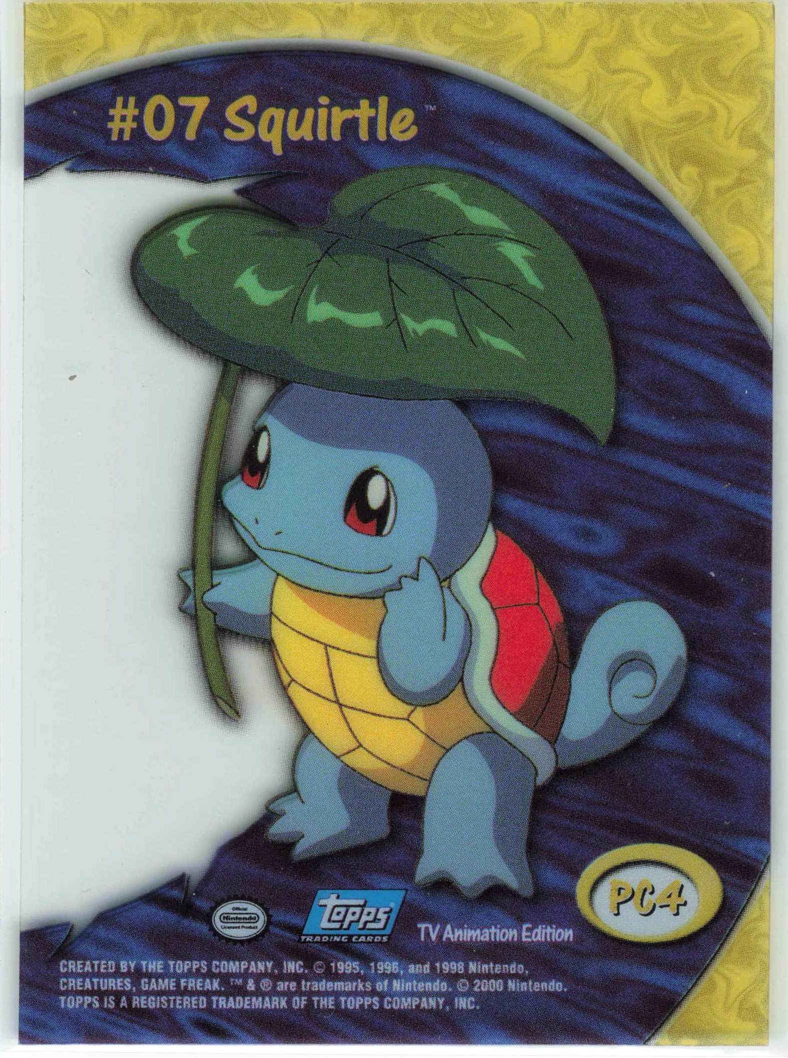 2000 Topps TV Animation Edition Squirtle Acetate #PC4 NM