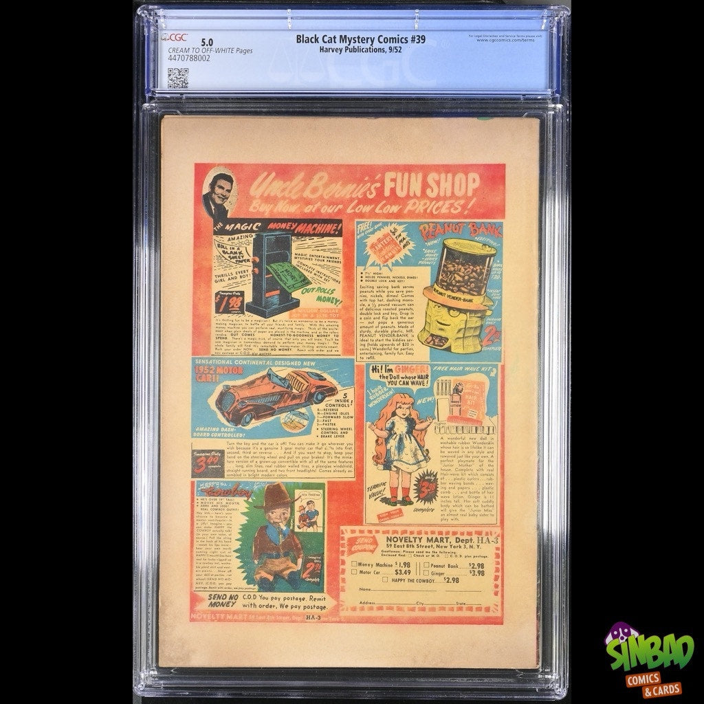 Black Cat Mystery #39 Hanging Witch Cover! CGC 5.0