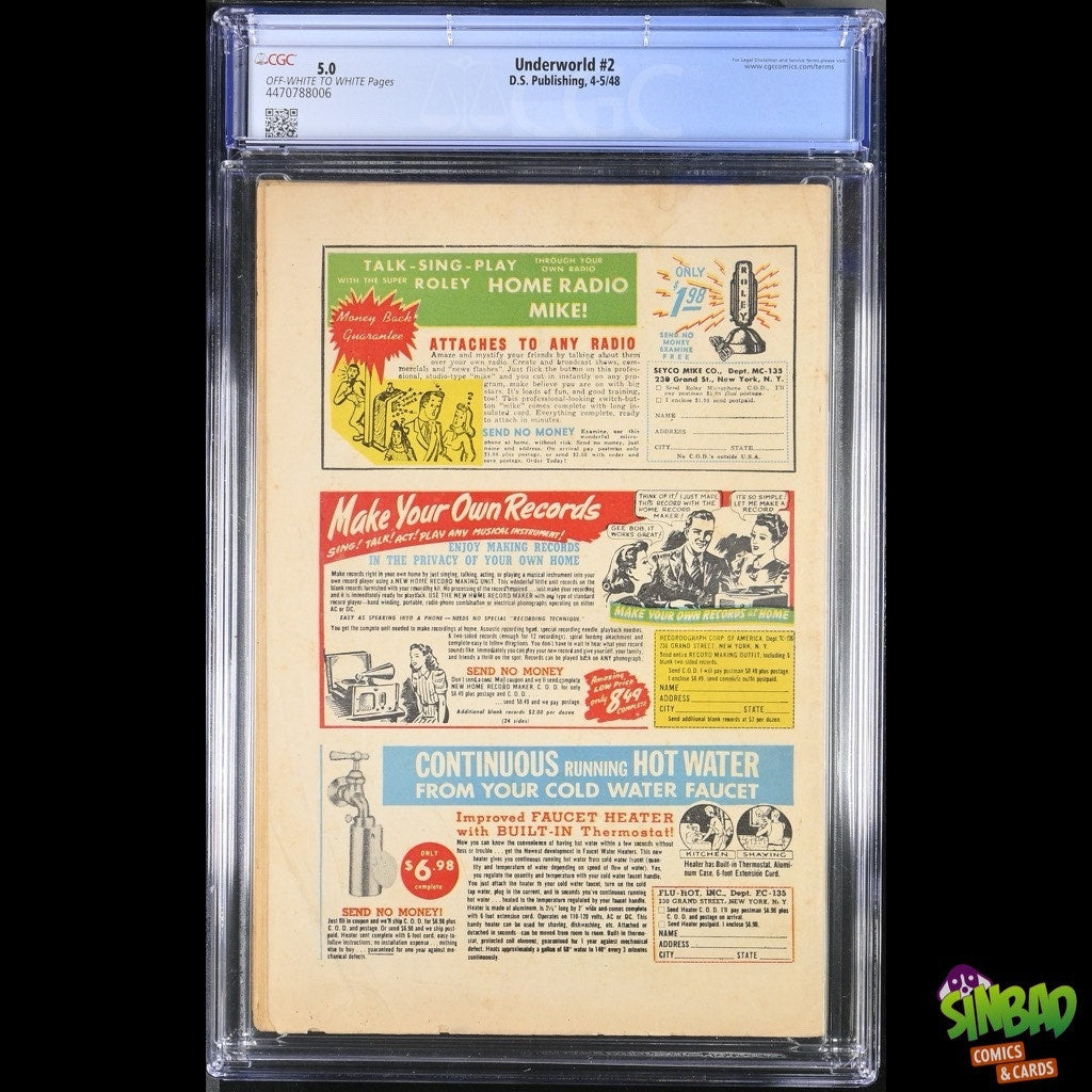 Underworld #2 Used in Seduction of the Innocent CGC 5.0