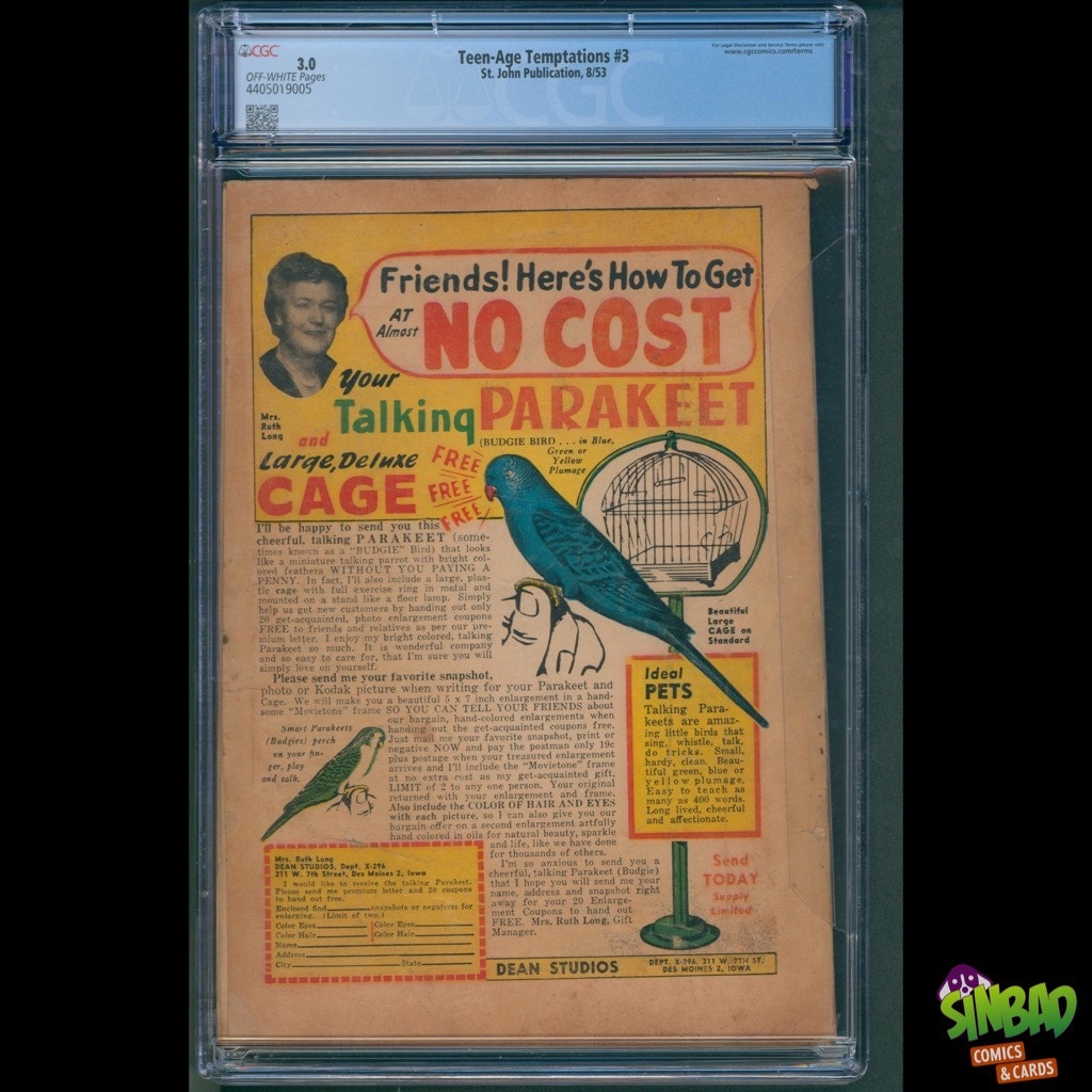 Teen-Age Temptations #3 Matt Baker cover CGC 3.0